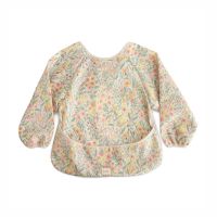 Mushie Long Sleeve Bib podbradníček Pastel Blooms 6-24m 1 ks