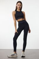 Trendyol Dark Navy Washed Seamless Full Length Knitted Sports Leggings