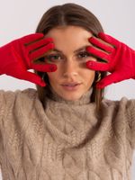 Red touch gloves with a smooth pattern