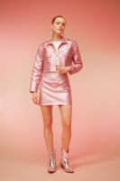 DEFACTO A-Line Pink Shiny Mini Skirt