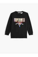 Koton Spiderman Sweat Licensed Long Sleeve Crew Neck Raised