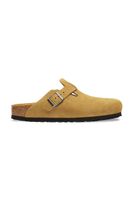 Birkenstock papuci pentru femei din piele întoarsă Boston Soft Footbed Suede Leather