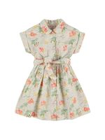 Printed Cotton Dress W/belt