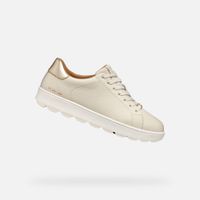 Cream women's sneakers Geox Spherica ECUB-1 - Women's