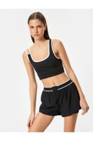 Koton Sports Bra Covered Strap Window Detailed Color Contrast