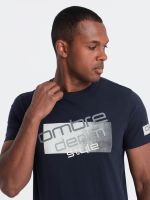 Ombre Men's logo cotton t-shirt - navy blue