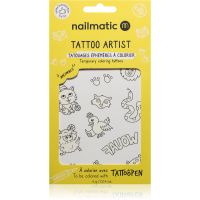 Nailmatic Tattoo Artist Temporary Coloring Tattoos татуювання для дітей 3 y+ Animals 9x16,3 см