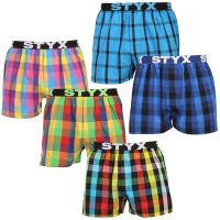 5PACK pánské trenky Styx sportovní guma vícebarevné (5B0113456) M
