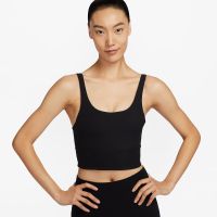 Biustonosz Nike Zenvy Wide Ribbed Women's Light-Support Non-Padded Longline Sports Bra Black/ Black/ Pcg3C L
