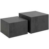 SADA KONFERENČNÝCH STOLÍKOV, čierna, kompozitné drevo, 50/58/50/58/33/40 cm