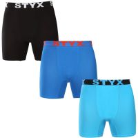 3PACK pánské boxerky Styx long sportovní guma vícebarevné (3UN09079) L