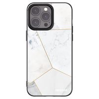 Silikónový čierny obal pre Apple iPhone 15 Pro Max - White tile