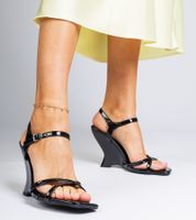 marka niezdefiniowana Black women's wedge sandals Jessy