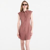 Φόρεμα Calvin Klein Tencel Linen Sl Mini Shirtdress Sierra Brown S