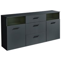 MID.YOU ŠIROKÁ KOMODA, antracitová, 180/86/38 cm