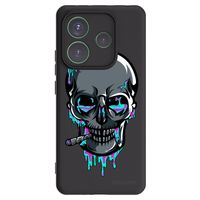 Silikónový čierny obal pre Xiaomi Redmi Note 14 5G - EARTH - Lebka 3.0