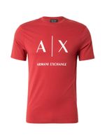 ARMANI EXCHANGE Majica  trešnja crvena / bijela
