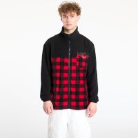 Kurtka Urban Classics Patterned Polar Fleece Track Jacket Black/ Red L