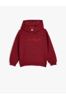 Koton Hooded Sweatshirt Printed Long Sleeve Three Thread