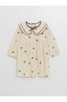 LC Waikiki LCW Baby Collar Long Sleeve Printed Baby Girl Dress