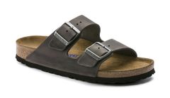 Birkenstock Arizona SFB Oiled Nubuck Leather Reg Fit Unisex - Sandale Birkenstock - Gri - 552801-3.5 - Size: 3.5