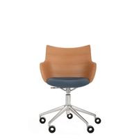 Q/Wood Soft Aquaclean světlá dýha, chrom, modrá Kartell