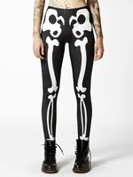 Damen Hose (Leggings) DISTURBIA - Bones - Black/White - DIS429 M