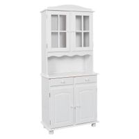 MID.YOU PRÍBORNÍK S VITRÍNOU, borovica, biela, 88/198/43 cm