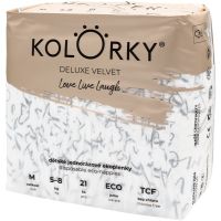 Kolorky Deluxe Velvet Love Live Laugh jednorázové EKO pleny velikost M 5-8 Kg 21 ks