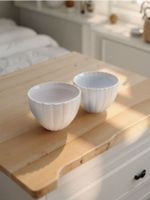Sinsay - Miski ze strukturalnymi ściankami 2 pack - biały