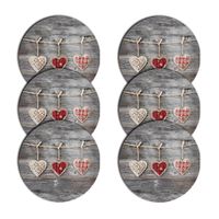 Bertoni Home Unisex's 6 Round Table Pads Set Hearts