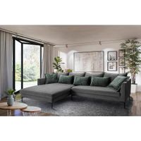 Livetastic ROHOVÁ SEDACIA SÚPRAVA, textil, tmavosivá