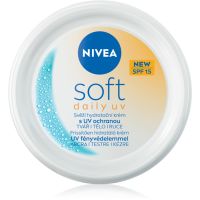 NIVEA Soft Daily UV hydratisierende Schutzcreme für Körper und Gesicht SPF 15 100 ml