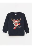 LC Waikiki Lcw Crew Neck Long Sleeve Christmas Themed Baby Boy Sweatshirt