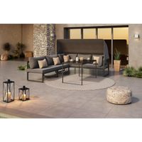 Ambia Garden JEDÁLENSKÁ TERASOVÁ SÚPRAVA 4-dielne, kov, sklo, textil