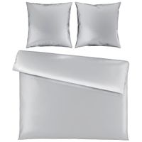 Novel POSTEĽNÁ BIELIZEŇ, satén, sivá, 200/200 cm