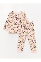 LC Waikiki Crew Neck Printed Baby Girl Pajama Set