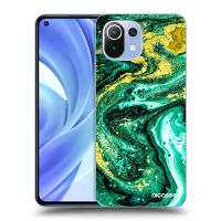 Silikónový čierny obal pre Xiaomi Mi 11 Lite - Green Gold