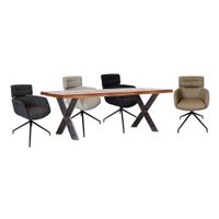 Voleo JEDÁLENSKÝ STÔL, mangové drevo, prírodná farba, čierna, 200/100/78 cm