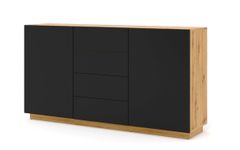 ArtBm Komoda AURA 2D4S | dub artisan/čierny mat