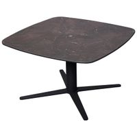 Novel KONFERENČNÝ STOLÍK, antracitová, tmavohnedá, kov, sklo, keramika, 80/80/47-67 cm