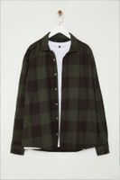 Trendyol Khaki Regular Fit Winter Plaid Lumberjack Shirt