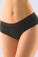 Francouzské kalhotky Gina 04025P - bambus Černo-červená L/XL