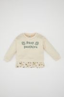 DEFACTO Baby Girl Crew Neck Printed Soft Fluffy Sweatshirt