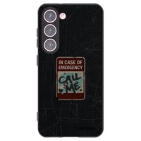 Silikónový čierny obal pre Samsung Galaxy S23 5G - EMERGENCY