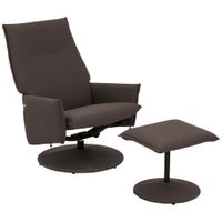 P & B RELAXAČNÉ KRESLO S PODNOŽKOU, textil, sivohnedá