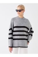 LC Waikiki Crew Neck Striped Long Sleeve Oversize Women's Knitwear Sweater