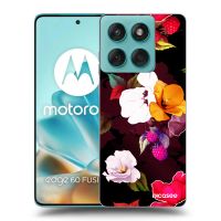 Silikónový čierny obal pre Motorola Edge 60 Fusion - Flowers and Berries