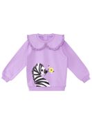 Denokids Zebra Baby Girl Lilac Sweatshirt