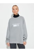 Koton Crew Neck Sweatshirt Printed Ribbed